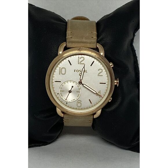 Fossil FTW1129 Womens Brown Leather Silver Analog Dial Genuine Smart Watch CM612 - Picture 1 of 12